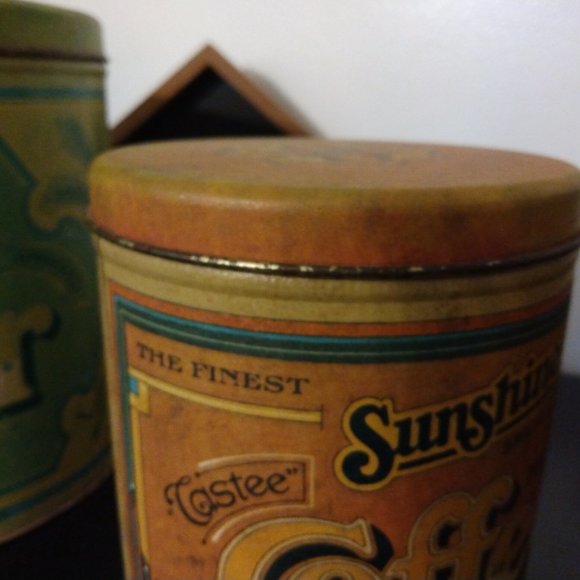 VINTAGE fluffy flour nesting canister set of 3 (flour, tea, coffee) - Picture 2 of 6